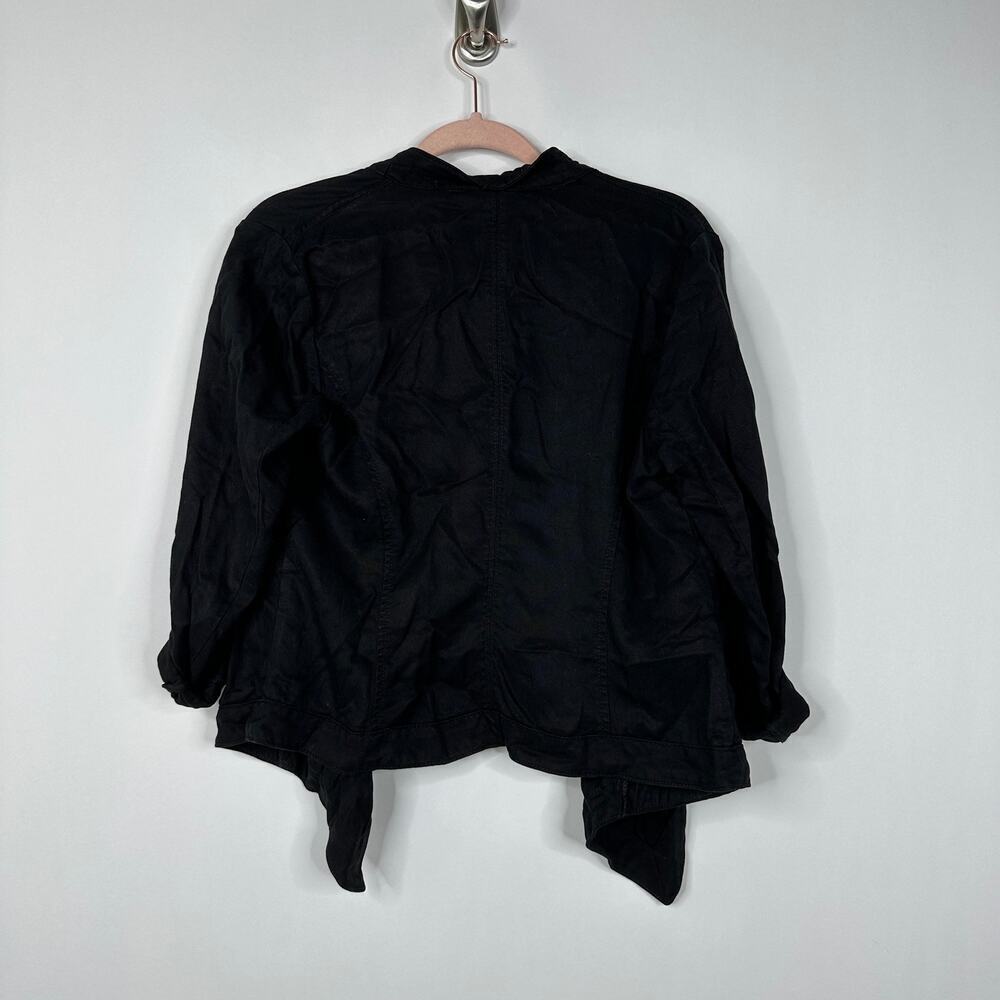 2/$30 White House Black Market Cropped Jacket Cinched Sleeve Black MP #8159 - Picture 6 of 10